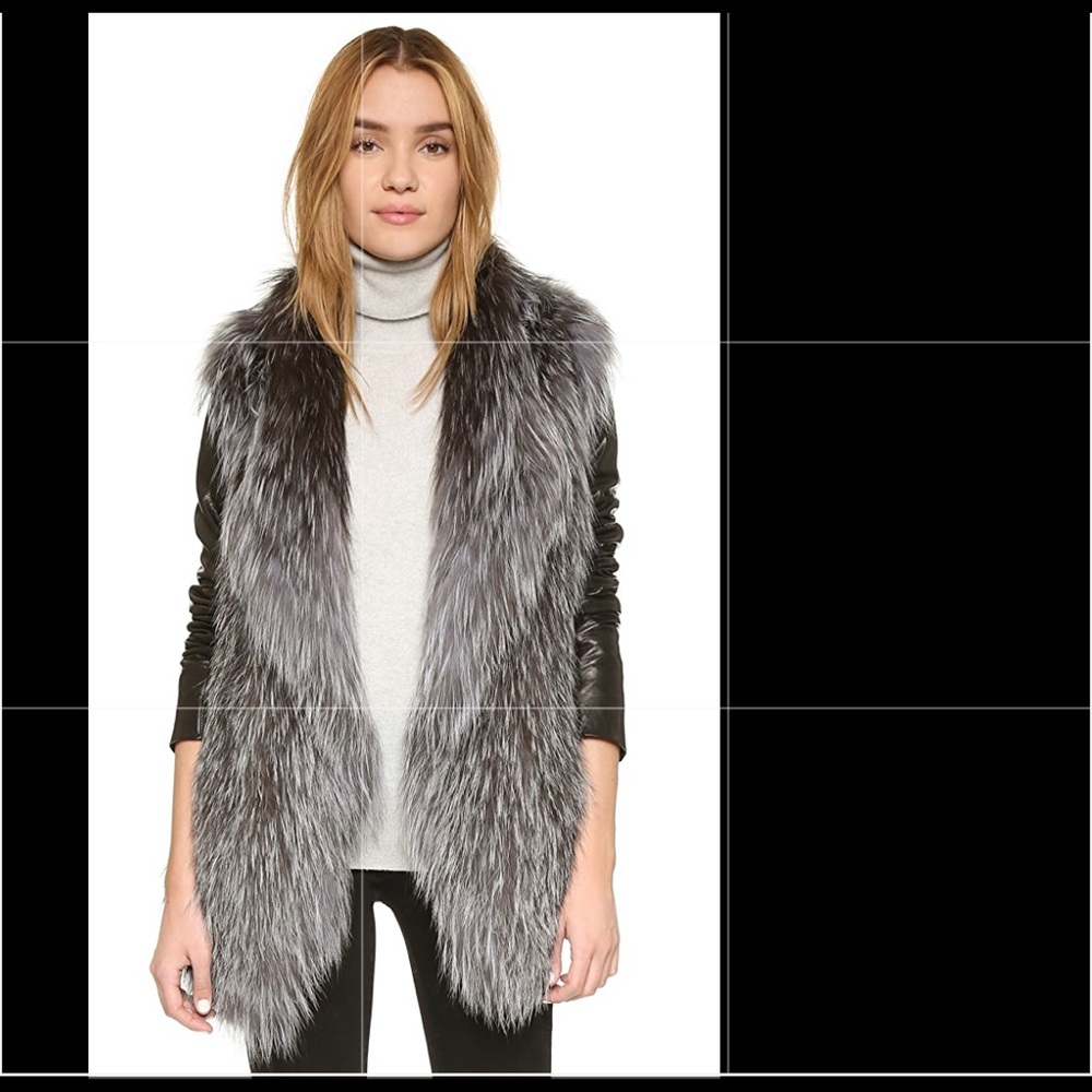 Fox Fur jacket with leather sleeves